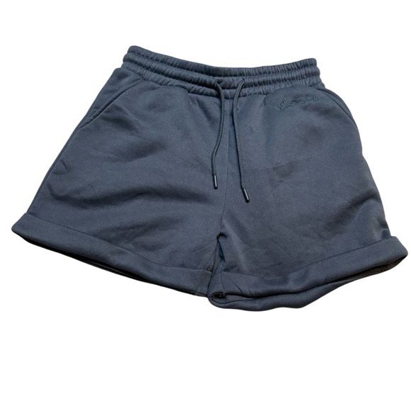 🩳 Derek Heart “Love” Gray Drawstring Lounge Shorts Women’s Size Small 🩳 - Picture 1 of 4